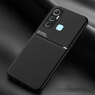 For Infinix Hot 11 Classic Tilt Strip Grain Magnetic Shockproof PC + TPU Phone Case(Black)