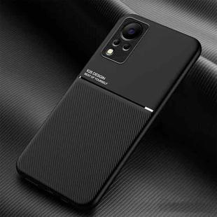 For Infinix Note 11 Classic Tilt Strip Grain Magnetic Shockproof PC + TPU Phone Case(Black)