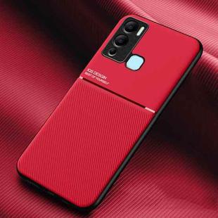 For Infinix Hot 12i X665 Classic Tilt Strip Grain Magnetic Shockproof PC + TPU Phone Case(Red)