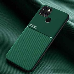 For Infinix Smart 6 Classic Tilt Strip Grain Magnetic Shockproof PC + TPU Phone Case(Dark Green)