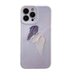 Art Plaster Painting Phone Case For iPhone 12(Purple White)
