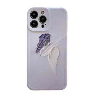 Art Plaster Painting Phone Case For iPhone 11 Pro Max(Purple White)
