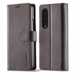 For Samsung Galaxy Z Fold4 5G LC.IMEEKE Calf Texture Leather Phone Case(Grey)
