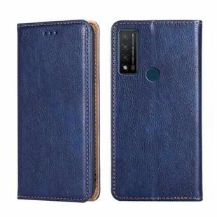 For TCL 20 R 5G / Bremen / 20 AX 5G Gloss Oil Solid Color Magnetic Leather Phone Case(Blue)