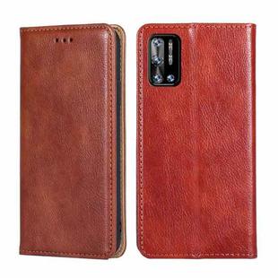 For DOOGEE N40 Pro Gloss Oil Solid Color Magnetic Leather Phone Case(Brown)