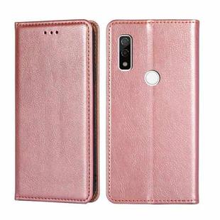 For Fujitsu Arrows WE F-51B Gloss Oil Solid Color Magnetic Leather Phone Case(Rose Gold)