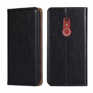 For Fujitsu Arrow Be4 Plus F-41B Gloss Oil Solid Color Magnetic Leather Phone Case(Black)