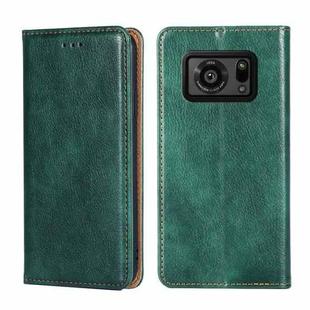For Sharp Aquos R6 Gloss Oil Solid Color Magnetic Leather Phone Case(Green)