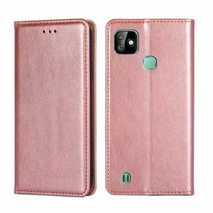 For Infinix Smart HD 2021 X612 Gloss Oil Solid Color Magnetic Leather Phone Case(Rose Gold)