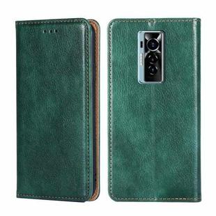 For Tecno Phantom X Gloss Oil Solid Color Magnetic Leather Phone Case(Green)