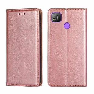 For Tecno Pop 4 Gloss Oil Solid Color Magnetic Leather Phone Case(Rose Gold)