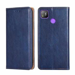 For Tecno Pop 4 Gloss Oil Solid Color Magnetic Leather Phone Case(Blue)
