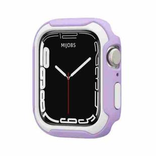 Detachable Two-color Watch Case For Apple Watch Series 9 / 8 / 7 41mm / 6&SE&5&4 40mm(Purple White)