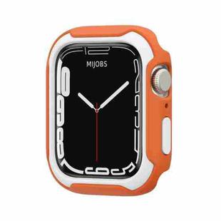 Detachable Two-color Watch Case For Apple Watch Series 9 / 8 / 7 45mm / 6&SE&5&4 44mm(Orange White)