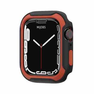 Detachable Two-color Watch Case For Apple Watch Series 9 / 8 / 7 45mm / 6&SE&5&4 44mm(Black Heat Orange)