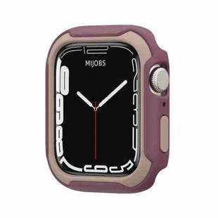Detachable Two-color Watch Case For Apple Watch Series 9 / 8 / 7 45mm / 6&SE&5&4 44mm(Wine Red Light Apricot)