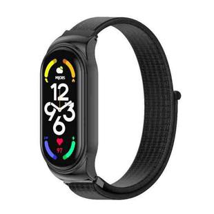 For Xiaomi Mi Band 7 / 7 NFC MIJOBS CS Stainless Steel Case Nylon Watch Band(Black)
