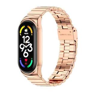 For Xiaomi Mi Band 7 / 7 NFC MIJOBS CS Bamboo Buckle Stainless Steel Watch Band(Rose Gold)
