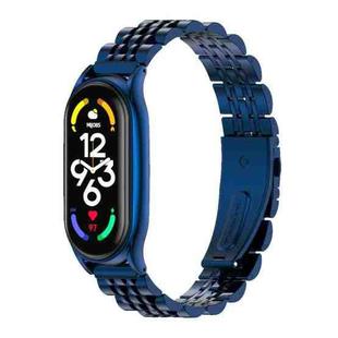 For Xiaomi Mi Band 7 / 7 NFC MIJOBS Plus Seven-bead Metal Stainless Steel Watch Band(Blue)