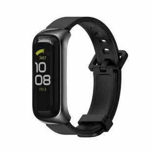 For Samsung Galaxy Fit 2 MIJOBS Metal Case Silicone Watch Band(Black)