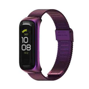 For Samsung Galaxy Fit 2 MIJOBS Milan Buckle Stainless Steel Watch Band(Purple)