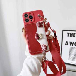 For iPhone 13 TPU One-Shoulder Shockproof Phone Case(Red)