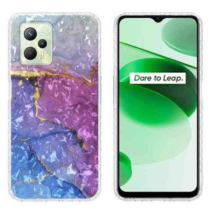 For OPPO Realme C35 2.0mm Airbag Shockproof TPU Phone Case(Blue Purple Marble)