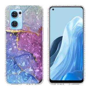 For OPPO Reno7 5G Foreign 2.0mm Airbag Shockproof TPU Phone Case(Blue Purple Marble)