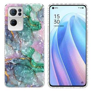 For OPPO Reno7 Pro 5G 2.0mm Airbag Shockproof TPU Phone Case(Ink Green Marble)