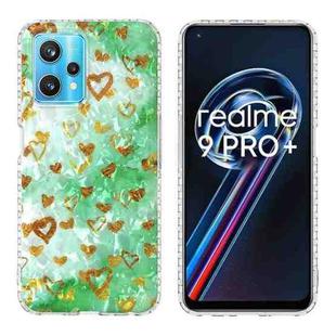 For OPPO Realme 9 Pro+ 5G 2.0mm Airbag Shockproof TPU Phone Case(Gold Heart)