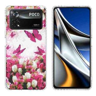 For Xiaomi Poco X4 Pro 5G 2.0mm Airbag Shockproof TPU Phone Case(Dancing Butterflies)