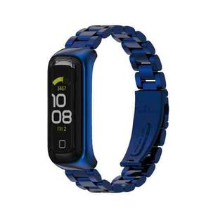 For Samsung Galaxy Fit 2 MIJOBS Three-bead Metal Stainless Steel Watch Band(Blue)