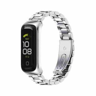 For Samsung Galaxy Fit 2 MIJOBS Three-bead Metal Stainless Steel Watch Band(Silver)