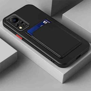 For Infinix Hot 11s NFC Skin Feel Card Contrast Color Button TPU Phone Case(Black)