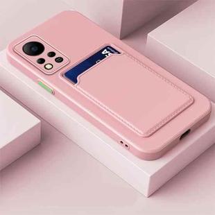 For Infinix Hot 11s NFC Skin Feel Card Contrast Color Button TPU Phone Case(Pink)