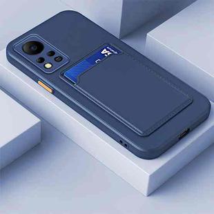 For Infinix Note 11 Pro Skin Feel Card Contrast Color Button TPU Phone Case(Dark Blue)