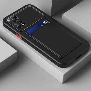 For Xiaomi Redmi Note 11 6.43 inch / Poco M4 Pro 4G Skin Feel Card Contrast Color Button TPU Phone Case(Black)