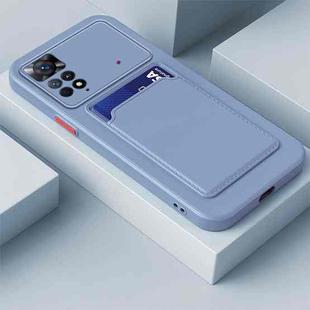 For Xiaomi Redmi Note 11 6.43 inch / Poco M4 Pro 4G Skin Feel Card Contrast Color Button TPU Phone Case(Grey)