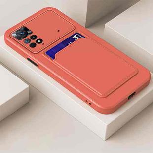 For Xiaomi Redmi Note 11 6.43 inch / Poco M4 Pro 4G Skin Feel Card Contrast Color Button TPU Phone Case(Rose Red)