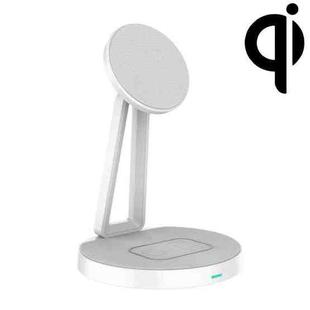 WiWU M13 2 in 1 Magnetic Wireless Charger Phone Holder(White)
