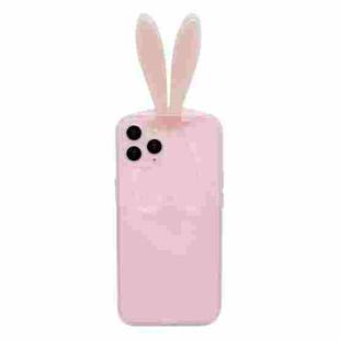 Luminous Bunny Ear Holder TPU Phone Case For iPhone 13 Pro(Transparent Pink)
