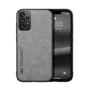 For Samsung Galaxy A13 4G Skin Feel Magnetic Leather Back Phone Case(Galactic Grey)