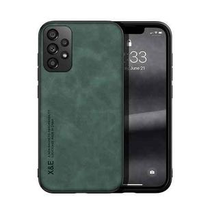 For Samsung Galaxy A13 4G Skin Feel Magnetic Leather Back Phone Case(Green)
