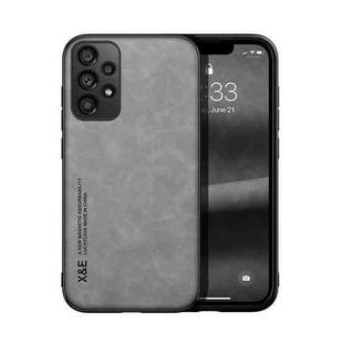 For Samsung Galaxy A73 5G Skin Feel Magnetic Leather Back Phone Case(Galactic Grey)