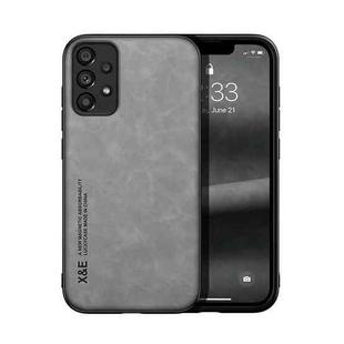 For Samsung Galaxy A72 5G Skin Feel Magnetic Leather Back Phone Case(Galactic Grey)