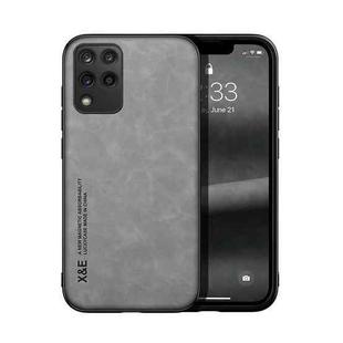 For Samsung Galaxy M33 Skin Feel Magnetic Leather Back Phone Case(Galactic Grey)