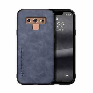 For Samsung Galaxy Note9 Skin Feel Magnetic Leather Back Phone Case(Blue)