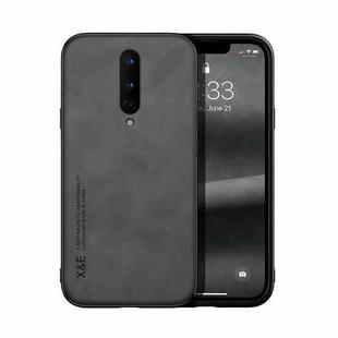 For OnePlus 8 Skin Feel Magnetic Leather Back Phone Case(Dark Grey)