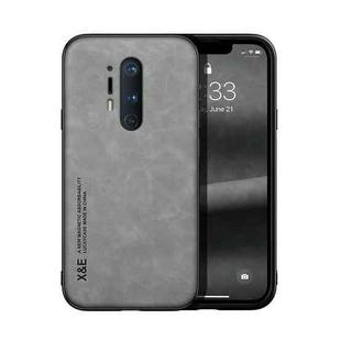 For OnePlus 8 Pro Skin Feel Magnetic Leather Back Phone Case(Dark Grey)