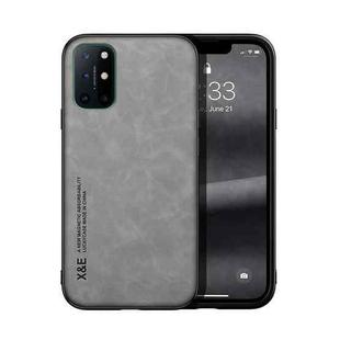 For OnePlus 8T Skin Feel Magnetic Leather Back Phone Case(Light Grey)